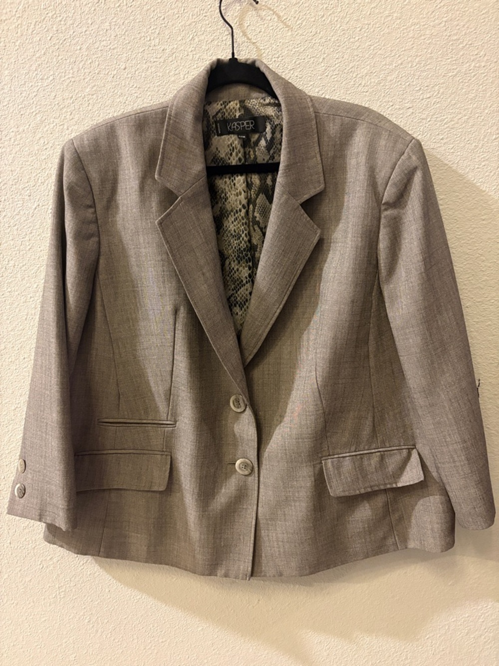 Kasper Gray Taupe Women's Tailored Blazer